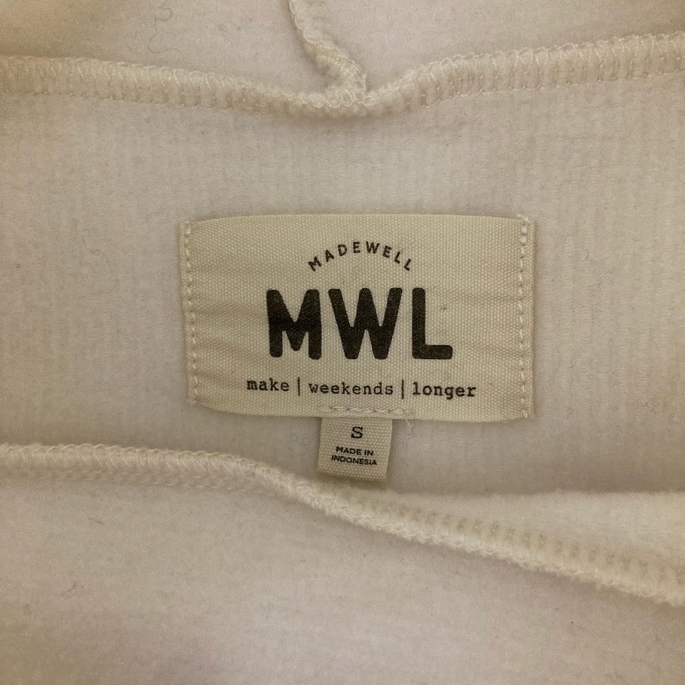 NWOT Madewell Super Comfy Organic MWL Line Cream Sweatshirt Size Small - Picture 7 of 9